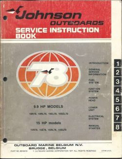 Johnson Outboards Service Instruction Book 9.9hp and 15hp models 10r78 10rl78 10el78 10sel78.jpg