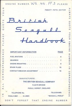 Seagull Outboard Owners Manual  printed in 1973