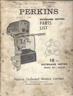 Perkins Outboard Motor Parts List 18HP 1962 1963