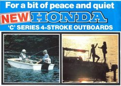 Honda C Series 4-stroke outboard motor engine brochure 1980s