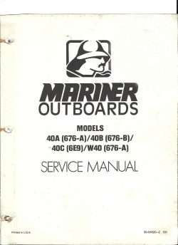 Mariner 40HP Service Manual 1986 676 6E9